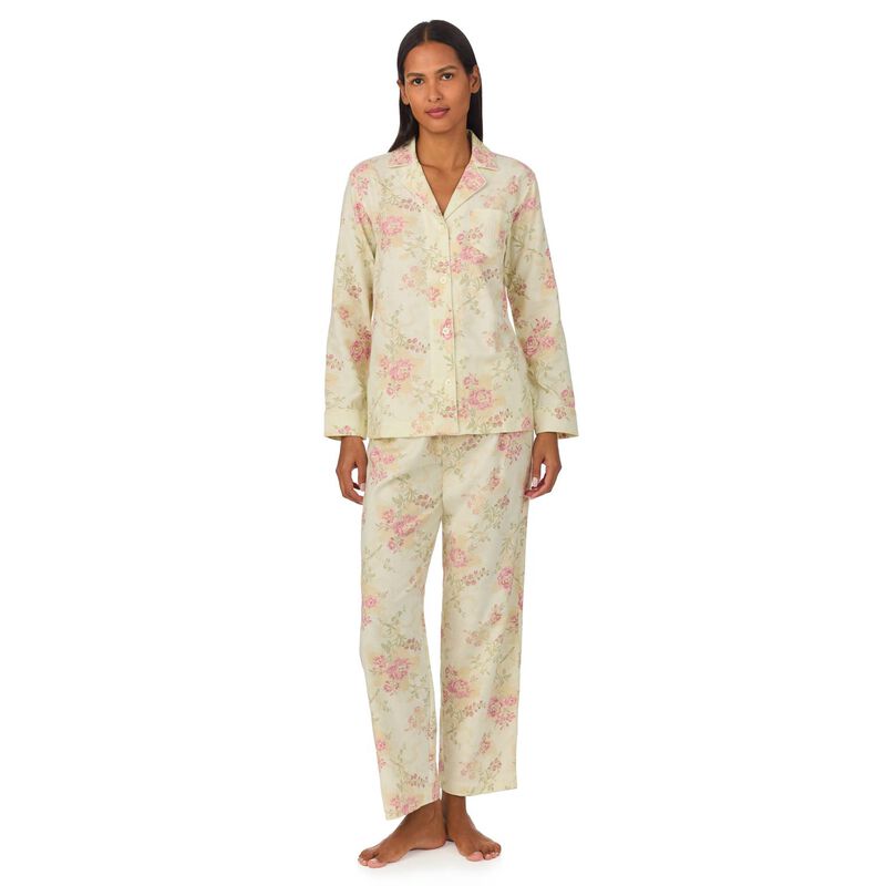 Lauren Ralph Lauren Herringbone Twill L/S Notch Collar Pajama Set image number 0